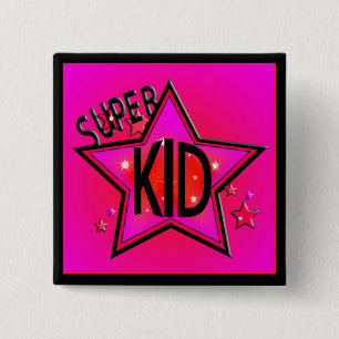 Botón Sq Rosa Super Kid De Estrella