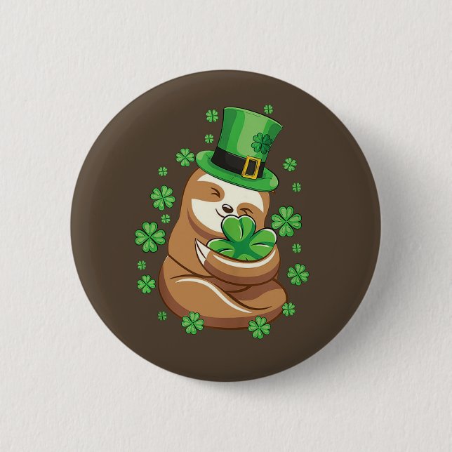 botón St. Patrick's Day Sloth (Anverso)