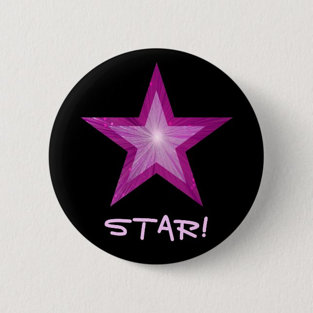 Botón 'STAR!' de estrella rosa negro (Anverso)