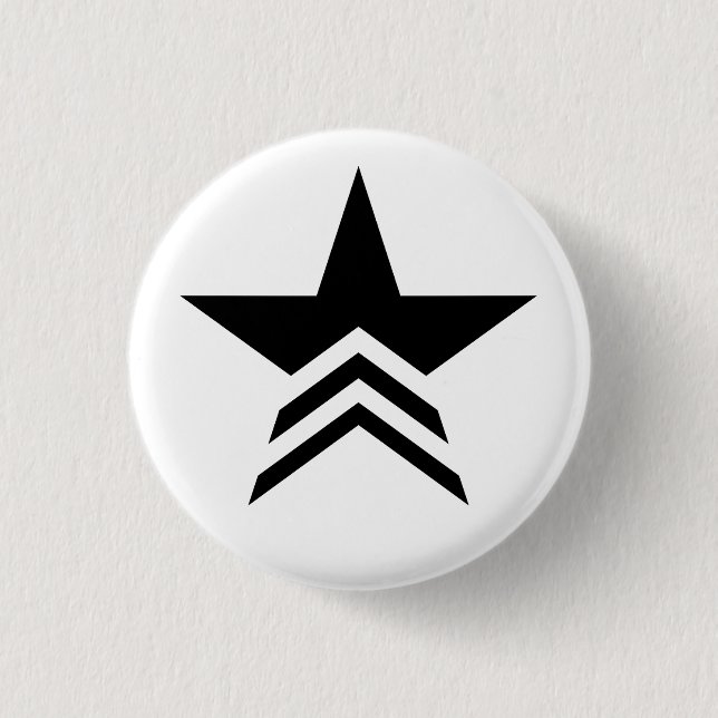 Botón Starcom en blanco y negro (Anverso)