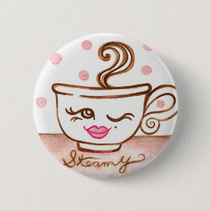 Botón Steamy Coffee Cup