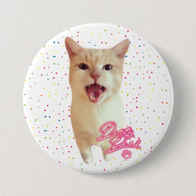 botón Sucio de pájaro autografiado (Anverso)