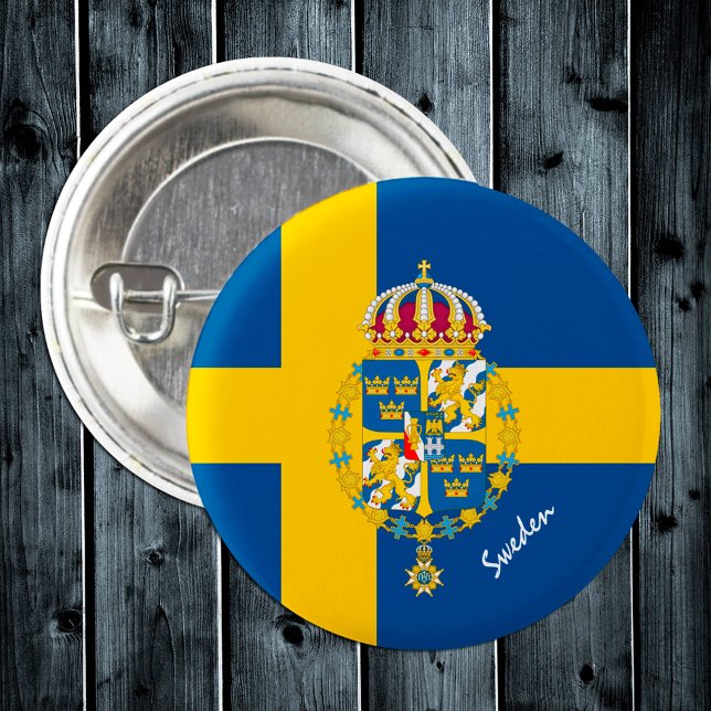 Botón Suecia, Bandera sueca patriótica, Emblem (Subido por el creador)