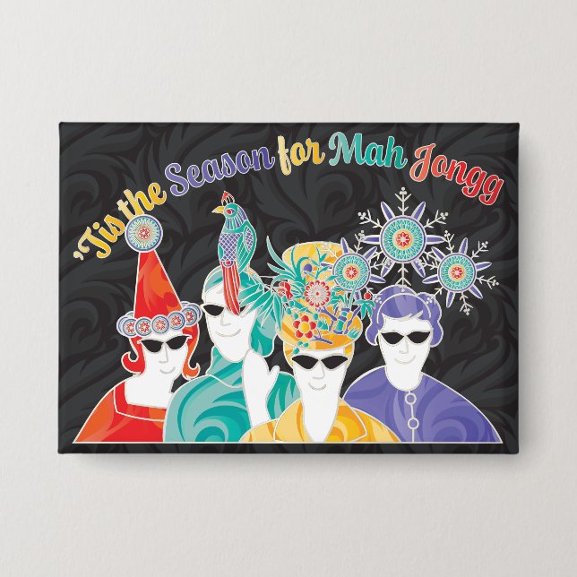 botón Temporada de Mah Jongg (Anverso)