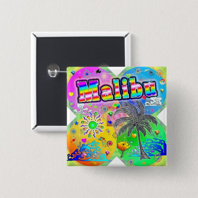 botón Temporadas de Malibu Quadro (Anverso y reverso)