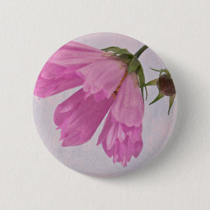 Botón texturizado rosa del Pin de la flor de Cosm