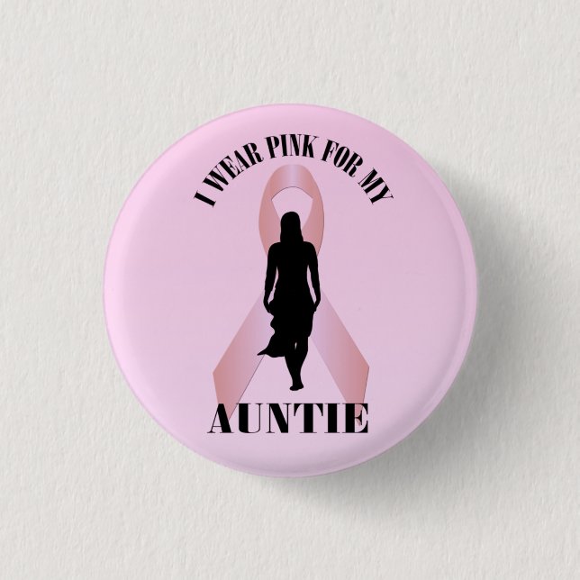 botón Tía de Cinta Rosa de Cáncer de Mama (Anverso)