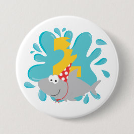 botón Tiburón Segundo Cumpleaños