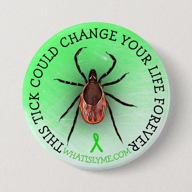 Botón Tick Lyme Disease Awareness (Anverso)