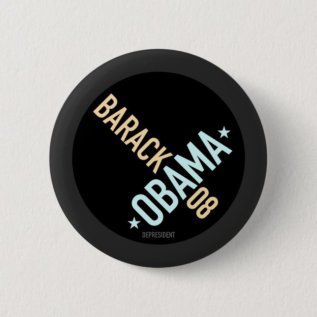Botón torcido de Barack Obama 08 (Anverso)