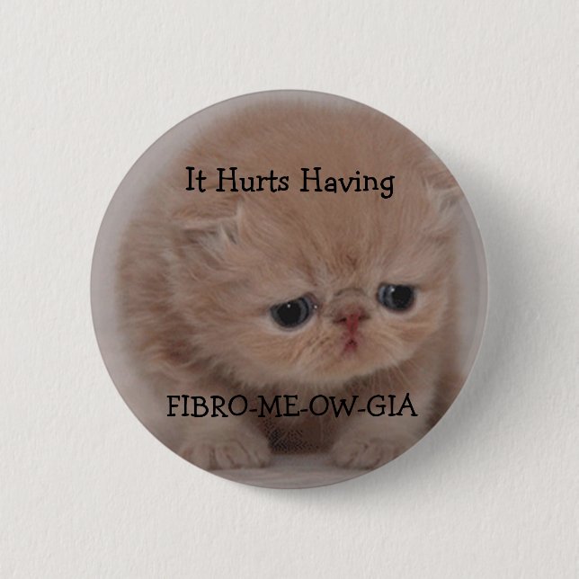 Botón triste del gatito de la conciencia del (Anverso)