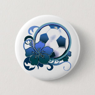 Botón tropical del azul de la flor del fútbol