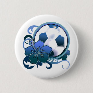 Botón tropical del azul de la flor del fútbol