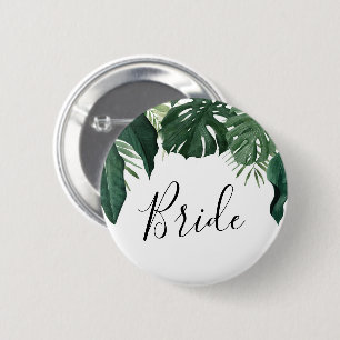 Botón Tropical Monstera Bridal Party - Novia