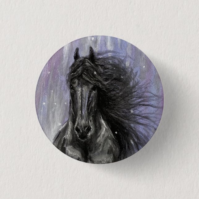 Botón TWILIGHT MAGIC Friesian Horse (Anverso)