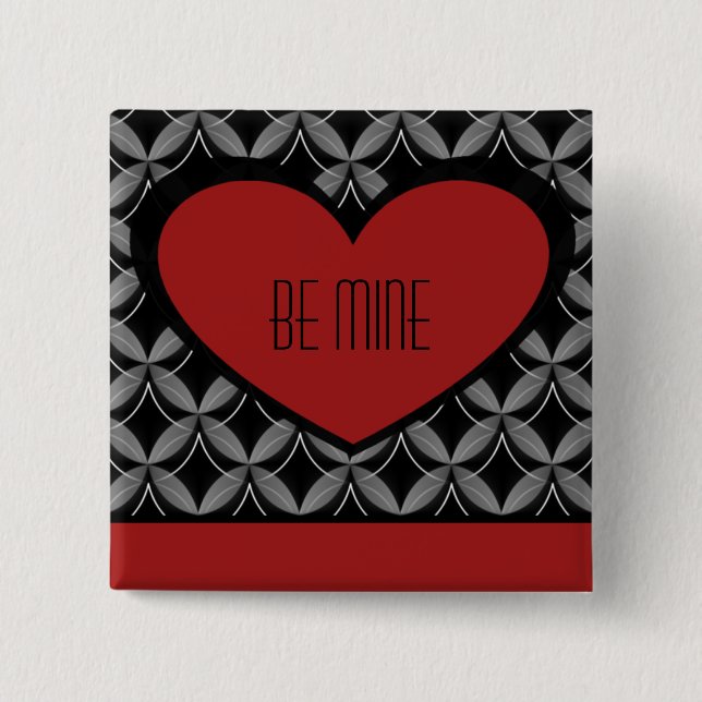 Botón Ultra Glam Heart, Rojo (Anverso)