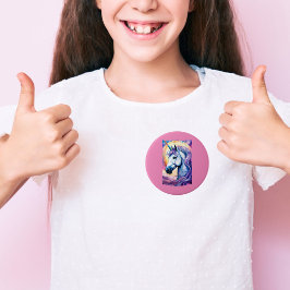 botón Unicornio púrpura cósmico