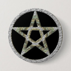 Botón unisex de Wicca del pentáculo del Pentagram