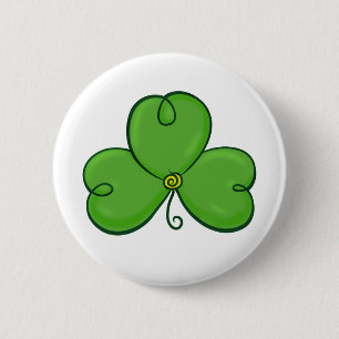 Botón verde afortunado del trébol del trébol