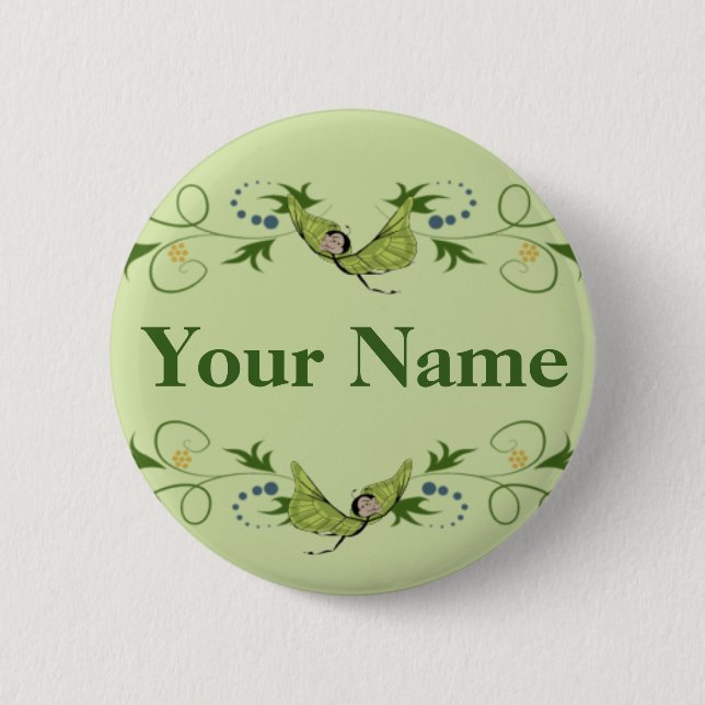 Botón verde con Butterfairies (Anverso)