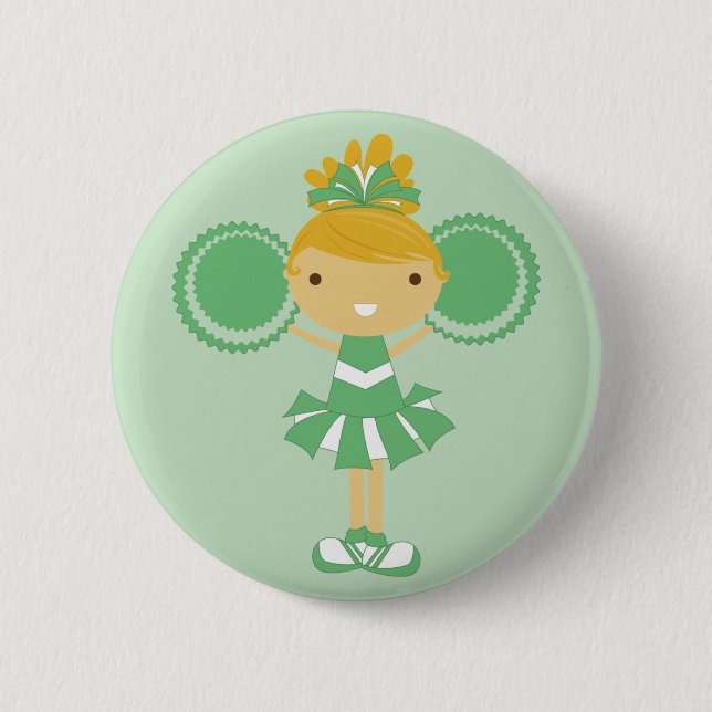 Botón verde de la fiesta de cumpleaños de la (Anverso)