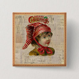 Botón Vintage de Navidad