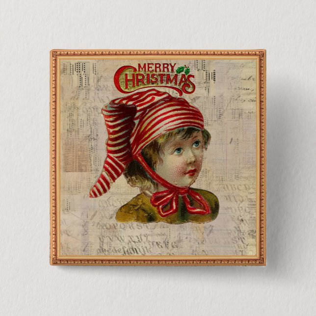 Botón Vintage de Navidad (Anverso)