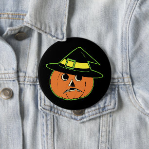 Botón Vintage Witch Punpkin