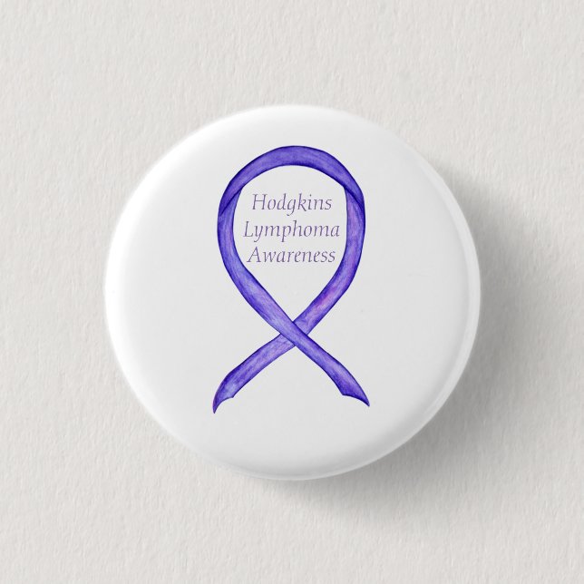 botón Violet Hodgkins Lymphoma Awareness Ribbon (Anverso)