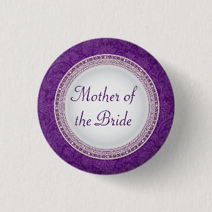Botón violeta barroco del papel de la boda de la
