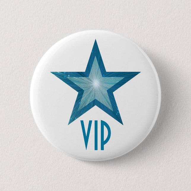 Botón 'VIP' de estrella azul blanco (Anverso)