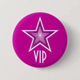 Botón "VIP" de estrella rosa rosado