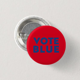 Botón Votar azul, pin azul rojo