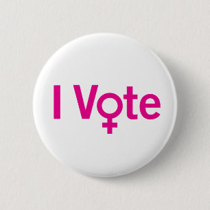 Botón Vote - Rosa en blanco (Personalizable)