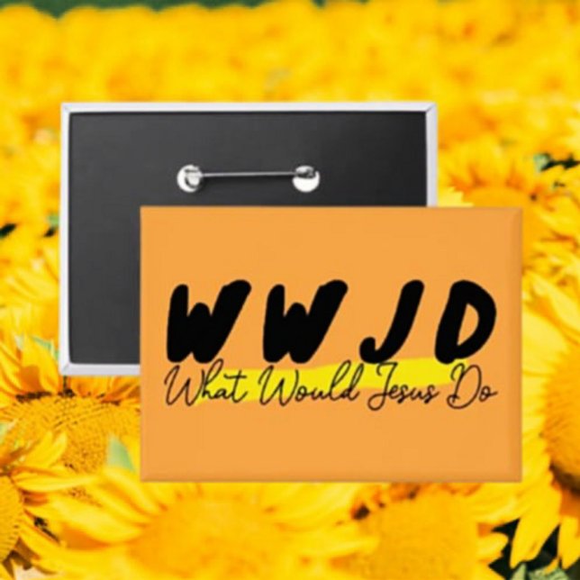 Botón WWJD - ¿Qué haría Jesús? Recordatorio audaz (Subido por el creador)