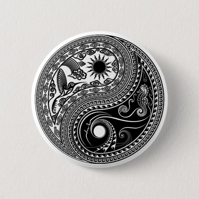botón Yin y Yang de 3D (Anverso)