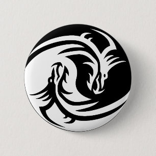botón Yin yang dragons
