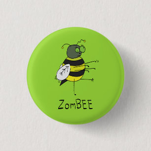 botón ZomBEE Zombie Bee Halloween
