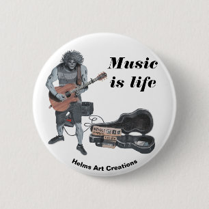 botón Zombie Acústica guitarra música Fantasía Art