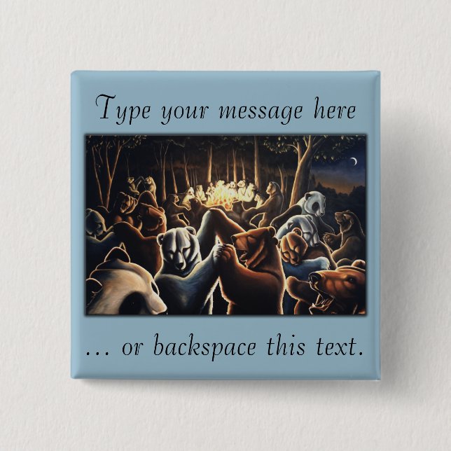 Botones de oso de baile Pin botón de arte animal F (Anverso)