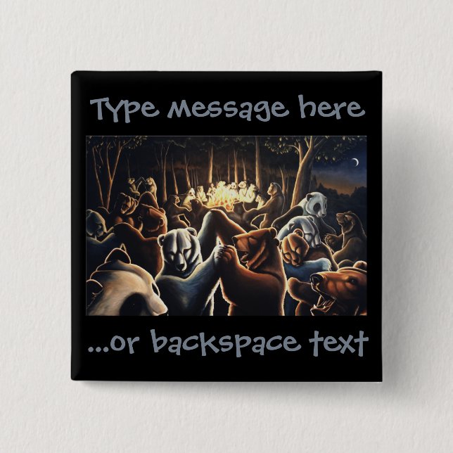 Botones de oso de baile Pin botón de arte animal F (Anverso)