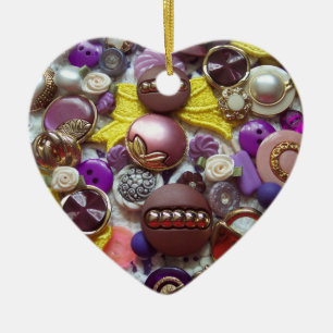Botones morados, ornamento navideño