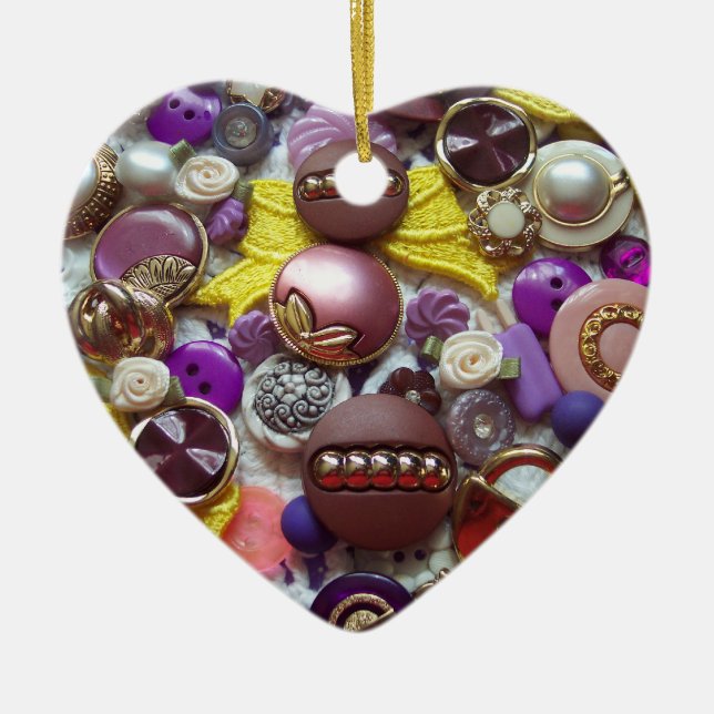 Botones morados, ornamento navideño (Frente)