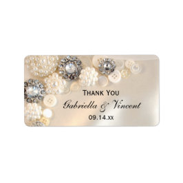 Botones Pearl Diamond Boda Gracias Etiquetas Favor