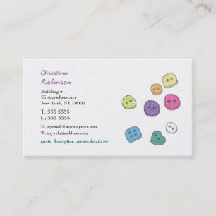 Botones que cosen tarjetas de visita de