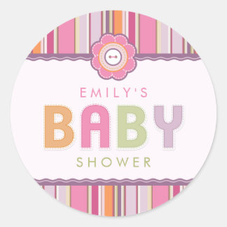Botones Retro Stripes pegatinas Baby Shower