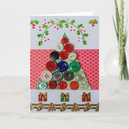 Botones tarjeta de bienvenida de árbol de Navidad