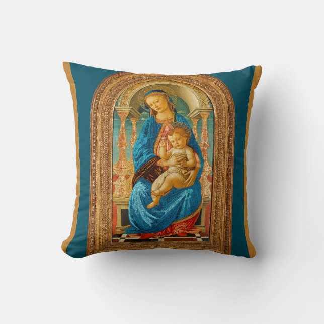 Botticelli Madonna y almohada de tiro infantil (Anverso)