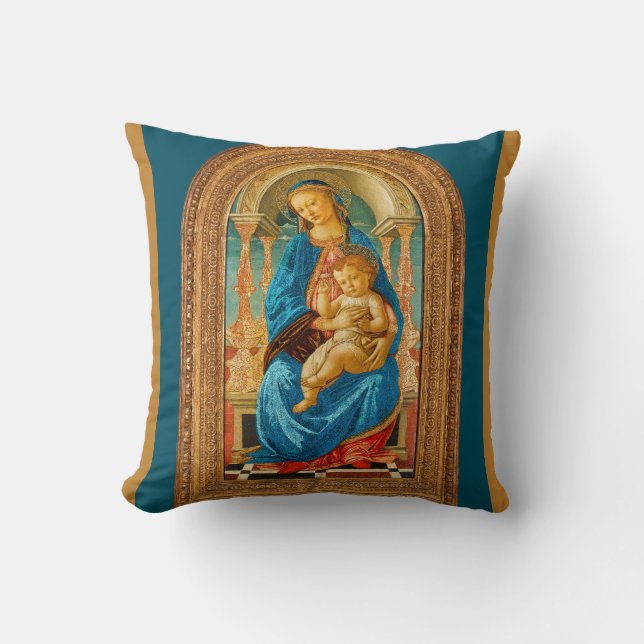 Botticelli Madonna y almohada de tiro infantil (Anverso)