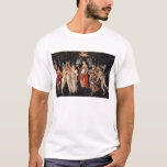 Botticelli Primavera camiseta<br><div class="desc">Camiseta Botticelli Primavera. Pintura de aceite en el panel de 1482. Sandro Botticeli fue uno de los grandes artistas del Renacimiento temprano, famoso por sus exuberantes figuras y el vibrante uso del color. Primavera es una de sus pinturas más famosas y queridas, en la que se ve la personificación de...</div>